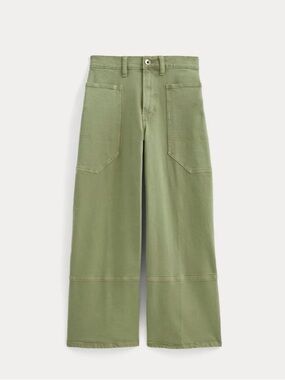 NWT EVERLANE Way High Gardener Cropped Jeans in Oil Green 23
